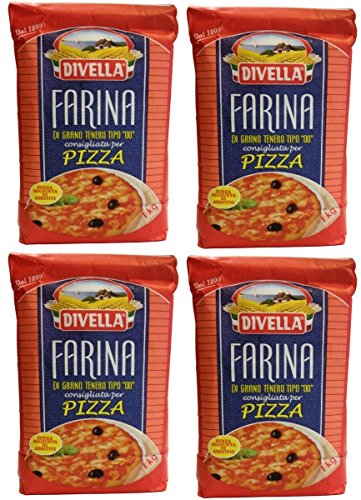 Weizenmehl Pizzamehl DIVELLA (4 X 1 kg) - Farina di Grano Tenero Tipo 00 von Divella