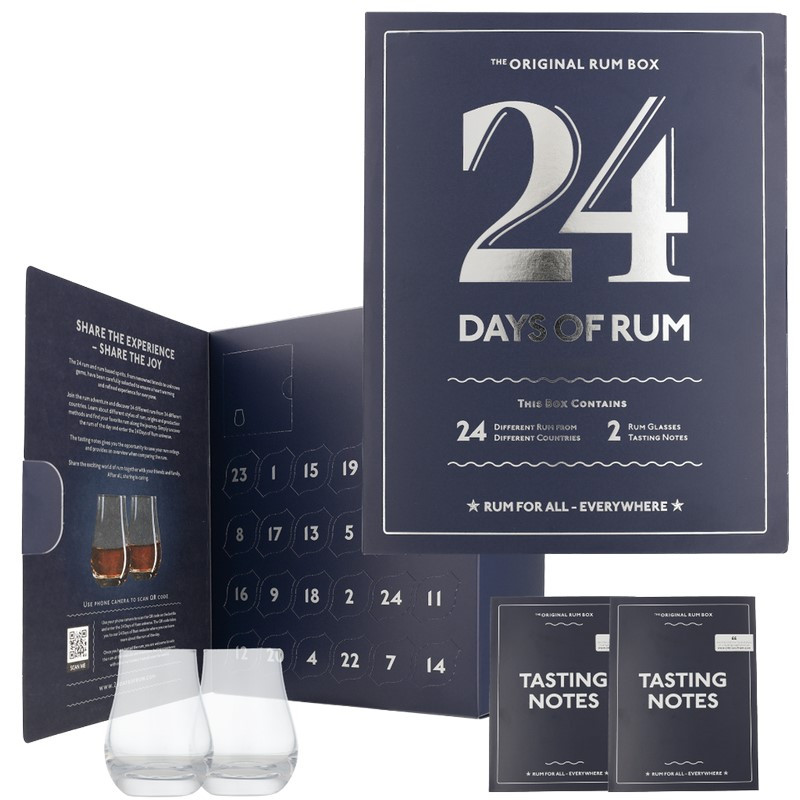 24 Days of Rum Adventskalender Blue Edition 24 x 0,02 L inkl. 2 Gläser 24 Days of Rum Adventskalender Blue Edition 24 x 0,02 L inkl. 2 Gläser von Diverse
