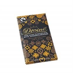 Divine Chocolate Dunkel Choc Ginger & orange 100g x 2 von Divine