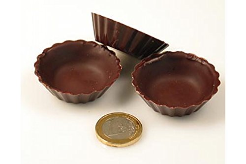 Schokoform - Mini Cups, gewellte Schale, dunkle Schokolade, ø 30-45mm, 13mm hoch, 745g, 210 St von Dobla B.V.