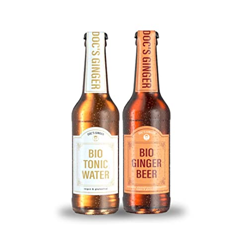Doc’s Ginger Bio Ginger Beer und Bio Tonic Water - Gemischtes Sixpack - 3 Flaschen je Sorte (6x 0,33l) Doc’s Ginger Bio Ginger Beer und Bio Tonic Water - Gemischtes Sixpack - 3 Flaschen je Sorte (6x 0,33l) von Doc´s Ginger