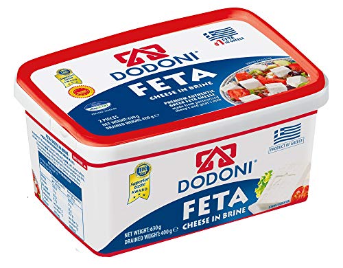 Dodoni Feta Schafkäse - 12x 400g - Fetakäse griechischer Feta Schafskäse in Salzlake Premium Qualität Superior Award 2018 43% Fett i.Tr. aus Griechenland 70% Schaf 30% Ziege Plastikbehälter von Dodoni