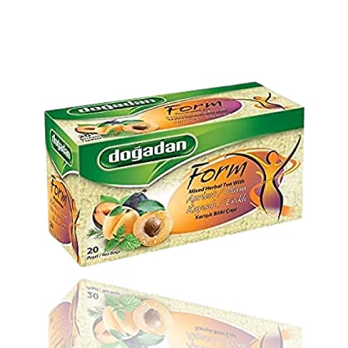 Dogadan Premium Form Tee mit Pflaume-Aprikose, 6er Set, 6x20 Beutel, Kraeutertee, Pflaume-Aprikosentee von Dogadan