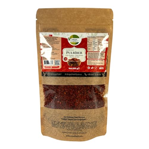 DOĞALTAKIL Pul Biber, Chili-Pfeffer, Scharfes Pfefferflockengewürz, Gewürzmischung 100% natürlicher, authentischer Geschmack für würzige Gerichte (200 g) von Doğaltakıl