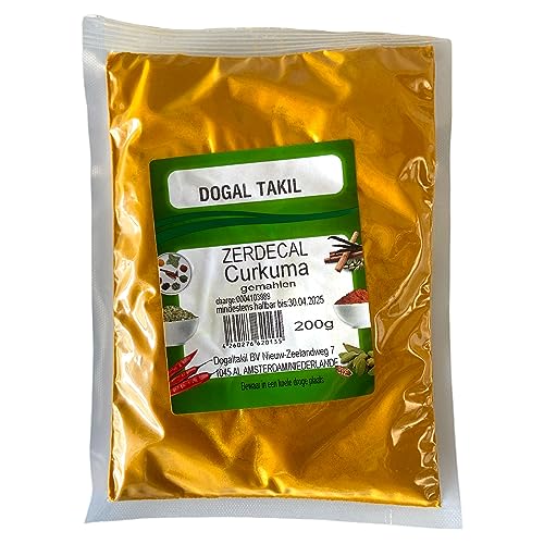 Kurkumapulver, hochwertiges Kurkumapulver, authentisches indisches Gewürz für goldene Milch, Kurkuma-Latte und -Paste, hoher Curcumin-Gehalt aus vertrauenswürdiger Quelle, (200 g) von Doğaltakıl