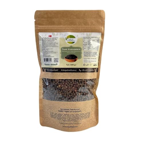 Schwarzer Pfeffer - Hochwertiger, 100% reiner Pfeffer - Sorgfältig getrocknete Pfefferkörner (400gr) von Doğaltakıl