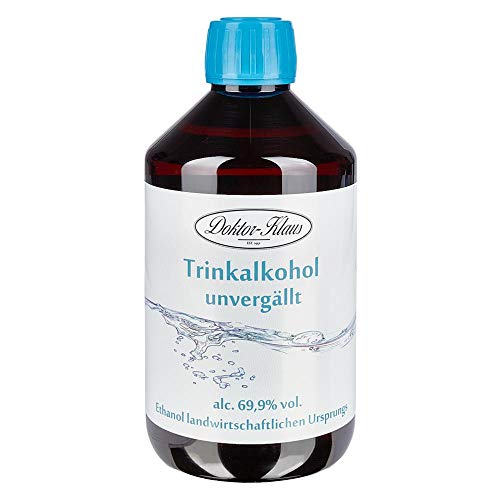 500ml Primasprit Trinkalkohol 69,9% vol. Alc. in brauner PET Flasche mit OV von Doktor Klaus von Doktor-Klaus