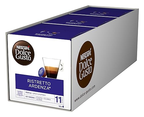 NESCAFÉ Dolce Gusto Ristretto Ardenza, 48 Kaffeekapseln (Intensität 11, dichte Crema), 3er Pack (3 x 16 Kapseln) von NESCAFÉ DOLCE GUSTO