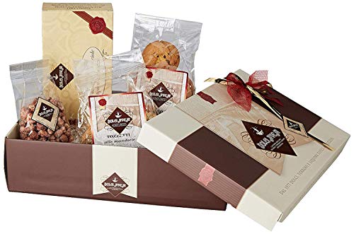 Geschenkpackung Armonioso - gemischtes Gebäck mit Mandeln und Haselnüssen 400g, Mandeln mit Zucker 200g, Mandelkekse Tozzetti 350g, Schokoladenkekse Palloni 350g - Dolci Aveja von Dolci Aveja