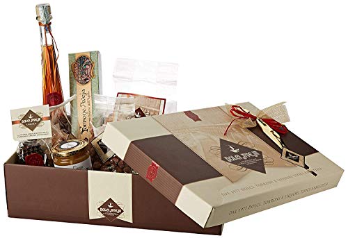 Geschenkpackung Magnifico - Honig Millefiori 250g, Klassischer Nougat von L'Aquila 200g, Likör Amaro von Abruzzen 20cl,... - Dolci Aveja von Dolci Aveja