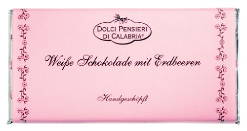 Dolci Pensieri Weiße Schokolade mit Erdbeeren 100 gr. von Dolci Pensieri