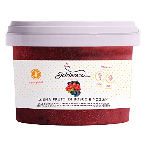 Dolcincasa-Creme mit Beeren und Joghurt, glutenfrei, widerstandsfähig, aufstreichbar und zum Füllen von Croissants, Kuchen, Crepes und verschiedene Desserts, 500 g Dolcincasa-Creme mit Beeren und Joghurt, glutenfrei, widerstandsfähig, aufstreichbar und zum Füllen von Croissants, Kuchen, Crepes und verschiedene Desserts, 500 g von Dolcincasa.com