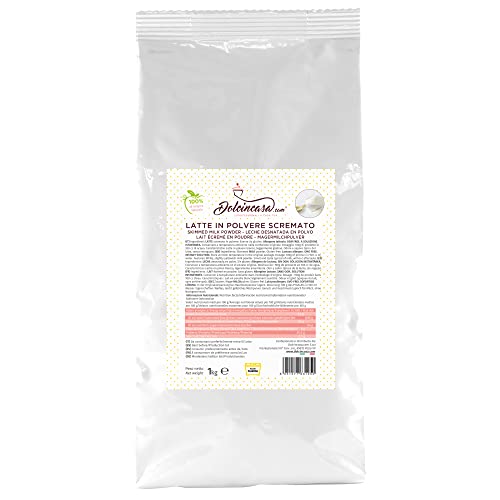 Dolcincasa - com Instant fettarme Magermilchpulver 3kg Kit für Süßigkeiten Eiscreme Erwachsene zu Hause oder im professionellen Umfeld verwenden Glutenfrei No GMO 3 Packungen von 1 kg von Dolcincasa.com