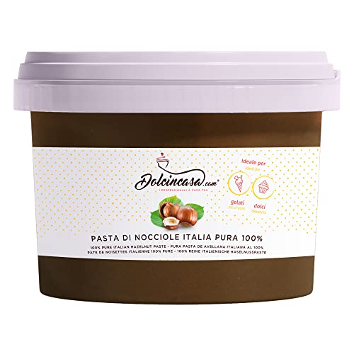 Dolcincasa-com Reine Haselnusspaste 100% Mortarella Bell Streichfähig Schmelzt Starker Geschmack für alle Verwendungen Konditorei Eiscreme Ganache Gebäck Glutenfrei Dekorationen Füllung 200g von Dolcincasa.com