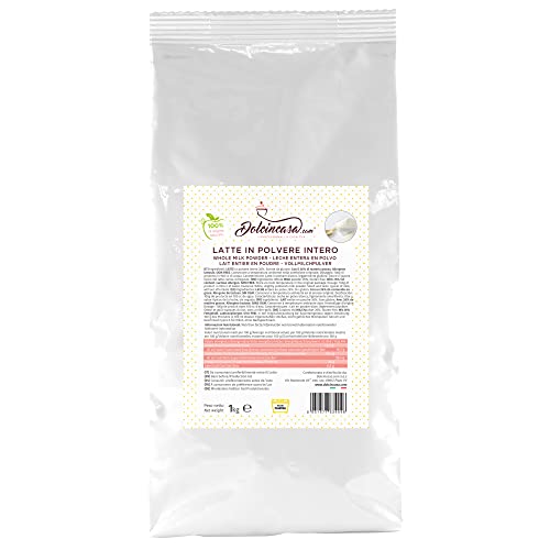 Dolcincasa-com Vollmilchpulver für Desserts und ganze Eiscreme Professionelles Produkt Sprühtrockenverfahren Erwachsene Haushalt oder professionelle Umgebung Verwendung Glutenfrei 1 Kg von Dolcincasa.com