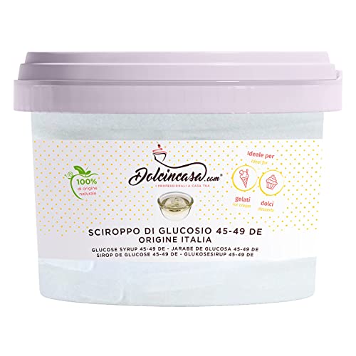 Dolcincasa.com Dextrose Glukosesirup 45-49 Ideal für Kuchen Desserts Süßwaren Marmelade Royal Icing Backen und Dekorieren für den privaten und professionellen Einsatz 2 x 500gr von Dolcincasa.com