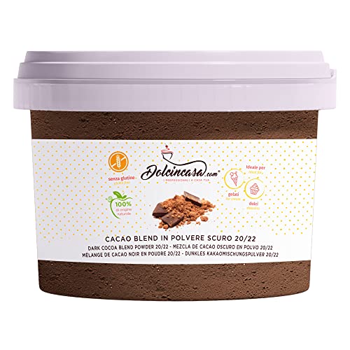 Dolcincasa.com Premium Bio Kakaopulver 20/22| Ganz natürlich, glutenfrei, vegan | Ideal für Eiskremkuchen und handwerkliches Gebäck 250g von Dolcincasa.com
