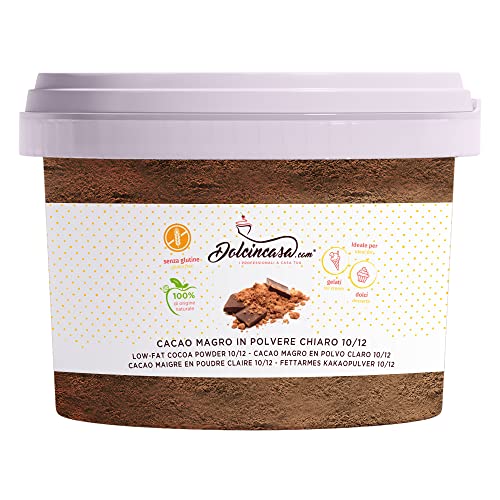 Dolcincasa.com Skinny Kakaopulver 10/12 | Glutenfrei, natürlich, vegan | Ideal zum Aromatisieren von Kuchen und Gebäck 250gr von Dolcincasa.com