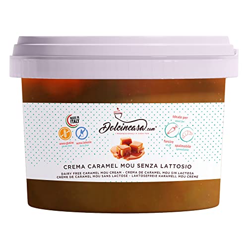 Karamell-Mou-Sahne Aufstrich gebrauchsfertig lecker weich vielseitig zu Hause oder im professionellen Umfeld Laktose- und glutenfrei Desserts Garnierung 500 g Packung von Dolcincasa.com