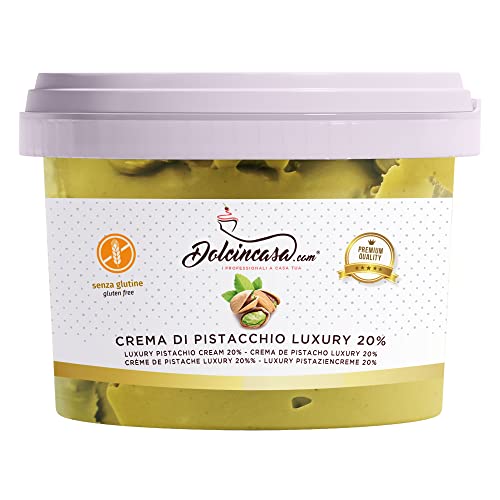 Pistazien-Creme Luxus 20% Pistazien Geschmack schmilzt streichfähig auf Eis-Desserts Brot Kekse zum Füllen von Kuchen und Crepes Gluten-Free Home oder Professional Use 500gr Packung von Dolcincasa.com