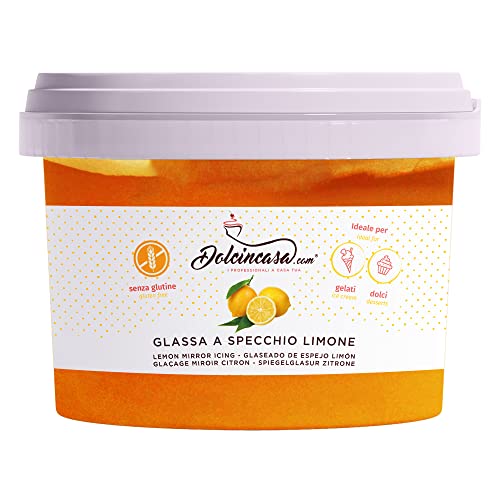 Spiegelglas mit Zitronenspiegel für Kuchen, Süßigkeiten, Eis, Halb ohne Gluten, 500 g Spiegelglas mit Zitronenspiegel für Kuchen, Süßigkeiten, Eis, Halb ohne Gluten, 500 g von Dolcincasa.com