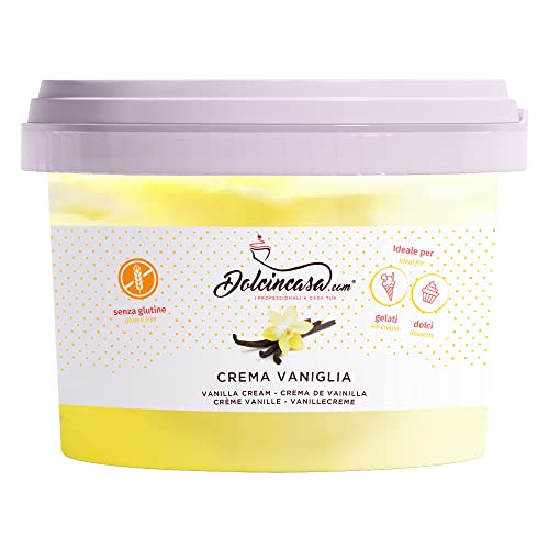 Vanille-Sahne streichfähige weiche gebrauchsfertige Lebensmittel-Aromapaste zum Dekorieren Füllen vor und nach dem Backen Glutenfrei 500 Gr Packung von Dolcincasa.com