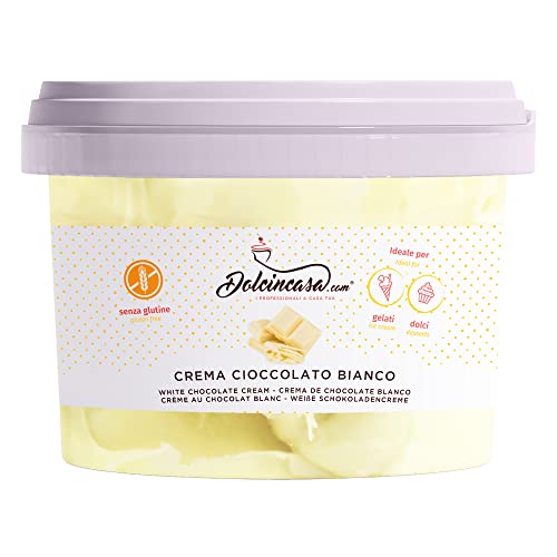 Weiße Schokolade Sahneaufstrich zum Füllen Aromatisieren Überziehen Kuchen Kekse Gebrauchsfertig Haushalts- und Profi-Eiscreme Desserts Deco Melts Glutenfrei 500g Packung von Dolcincasa.com