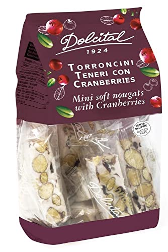 Torroncini mit Mandeln und Cranberries, soft, Torroncini Teneri con Mandorle e Cranberries, 130g, weißer Nougat, Dolcital Torroncini mit Mandeln und Cranberries, soft, Torroncini Teneri con Mandorle e Cranberries, 130g, weißer Nougat, Dolcital von Dolcital