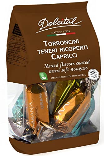 Torroncini überzogen mit Orange, Vanille, Zitrone oder Schokolade, soft, Torroncini Capricci, 130g, weißer Nougat, Dolcital Torroncini überzogen mit Orange, Vanille, Zitrone oder Schokolade, soft, Torroncini Capricci, 130g, weißer Nougat, Dolcital von Dolcital
