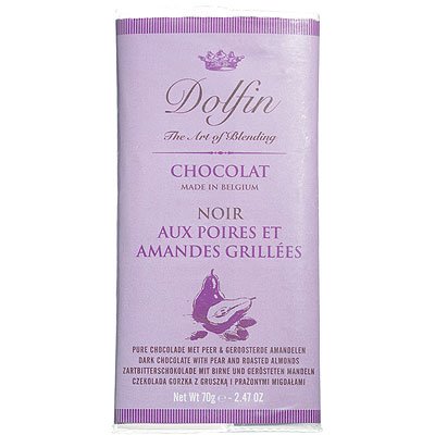 Dolfin Zartbitterschokolade / mit Birne und gerösteten Mandeln von Dolfin