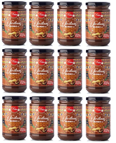 12x Dolgam I Siciliani Burro di Arachidi al Cacao Kakao-Erdnussbutter Sizilianische Spezialitäten Glasgefäß von 300g Streichfähige Kakao-Erdnussbutter Glutenfrei 12x Dolgam I Siciliani Burro di Arachidi al Cacao Kakao-Erdnussbutter Sizilianische Spezialitäten Glasgefäß von 300g Streichfähige Kakao-Erdnussbutter Glutenfrei von Dolgam
