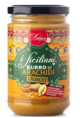 Dolgam I Siciliani Burro di Arachidi Crunchy Knusprige Erdnussbutter Sizilianische Spezialitäten Glasgefäß von 300g Streichfähige Knusprige Erdnussbutter Glutenfrei Dolgam I Siciliani Burro di Arachidi Crunchy Knusprige Erdnussbutter Sizilianische Spezialitäten Glasgefäß von 300g Streichfähige Knusprige Erdnussbutter Glutenfrei von Dolgam