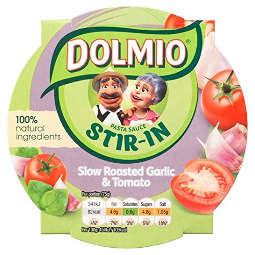 Dolmio Tomaten-Knoblauch-Sauce einrühren In 150g von DOLMIO