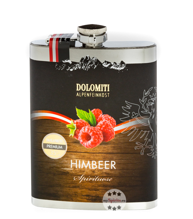 Dolomiti Flachmann Himbeer Schnaps  (35 % Vol., 0,2 Liter) von Dolomiti Alpenfeinkost