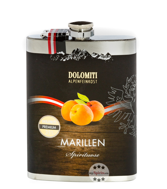 Dolomiti Flachmann Marillen Schnaps  (35 % Vol., 0,2 Liter) von Dolomiti Alpenfeinkost