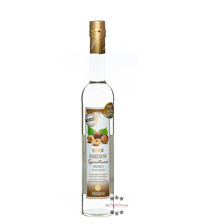 Dolomiti Haselnuss Schnaps Premium  (40 % Vol., 0,5 Liter) von Dolomiti Alpenfeinkost