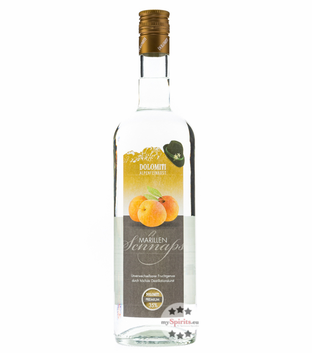 Dolomiti Marillen Schnaps (35 % Vol., 1,0 Liter) von Dolomiti Alpenfeinkost