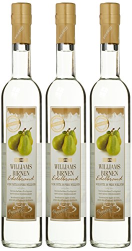 DOLOMITI Williams Edelbrand 40% vol. | Williams Christ Birnenbrand | fruchtiger Brand aus Williams-Christ-Birnen | 3 x 0.5 Liter von Dolomiti