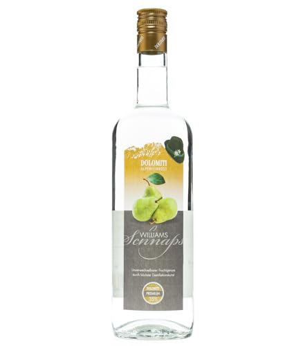 DOLOMITI Williams Schnaps 35% vol. | Williamsbirnen Schnaps | milder Schnaps aus Williams-Christ-Birnen | 1 x 1 Liter von DOLOMITI ALPENFEINKOST