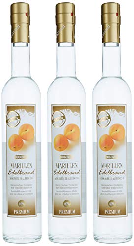 DOLOMITI Marillen Edelbrand 40% vol. | Marillenbrand | Obstbrand aus fruchtigen Marillen | 3 x 0.5 Liter von Dolomiti