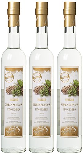 Dolomiti Zirben-Schnaps Premium Spirituose 40% vol. | Original Zirbenschnaps | 3 x 0.5 Liter, 3072 von Dolomiti