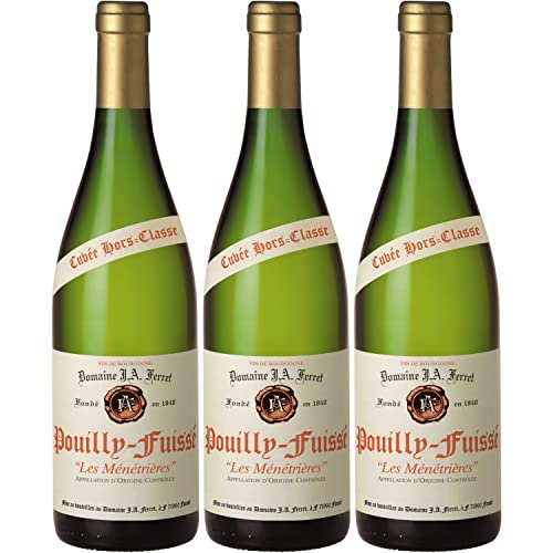 Domaine Ferret Pouilly-Fuissé Cuvée Hors-Classe Les Ménétrières Weißwein Wein trocken Frankreich I Visando Paket (3 Flaschen) von Domaine Ferret