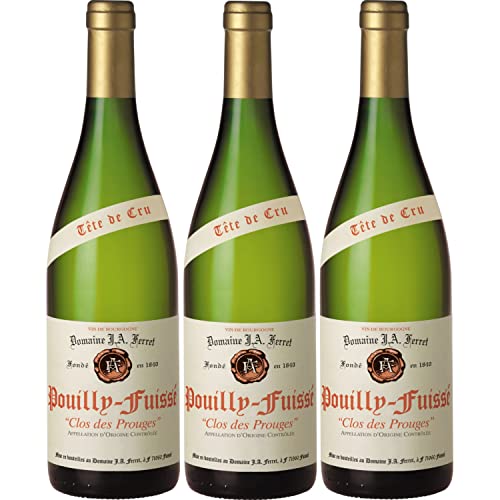 Domaine Ferret Pouilly-Fuissé Tête de Cru Clos des Prouges Weißwein Wein trocken Frankreich I Visando Paket (3 Flaschen) von Domaine Ferret