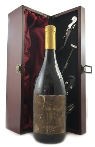 Domaine Le Haut-Lieu 'le Clos du Bourg' Premiere Trie Moelleux 1989 Vouvray Gaston Huet (White wine) in einer mit Seide ausgestatetten Geschenkbox, da zu 4 Weinaccessoires, 1 x 750ml von Domaine Haut-Lieu 'le