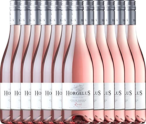VINELLO 12er Weinpaket Roséwein - Horgelus Rosé IGP 2021 - Domaine Horgelus mit einem VINELLO.weinausgießer | 12 x 0,75 Liter von Domaine Horgelus