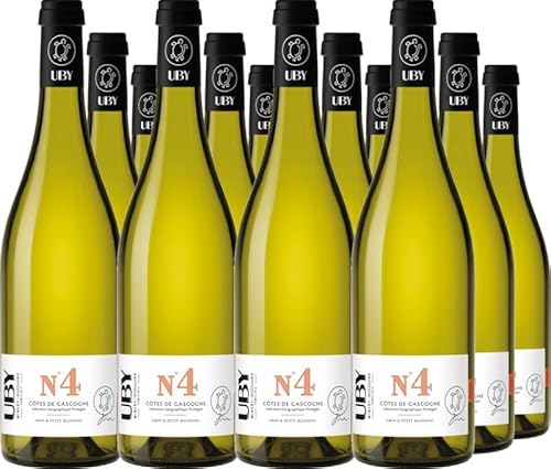 Domaine Uby 12er Vorteilspaket Uby No. 4 Gros & Petit Manseng sweet Côtes de Gascogne IGP 2022 (12 x 0.75 l) von Domaine Uby