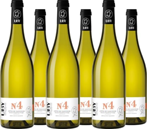 Domaine Uby 6er Vorteilspaket Uby No. 4 Gros & Petit Manseng sweet Côtes de Gascogne IGP 2022 (6 x 0.75 l) von Domaine Uby