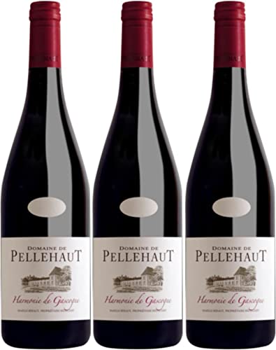 Domaine de Pellehaut Harmonie de Gascogne Rouge Côtes de Gascogne Rotwein trocken IGP I Versanel Paket (3 x 0,75l) von Domaine de Pellehaut