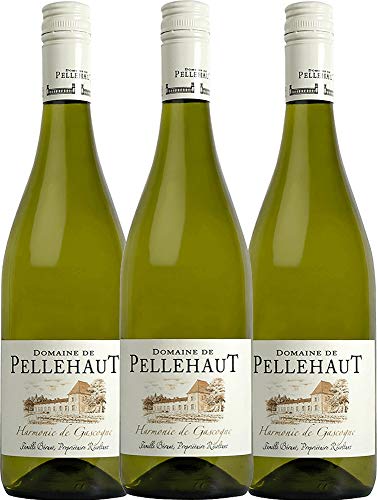 Harmonie de Gascogne Blanc von Domaine de Pellehaut - Weißwein 3 x 0,75l 2022 VINELLO - 3er - Weinpaket inkl. kostenlosem VINELLO.weinausgießer von Domaine de Pellehaut
