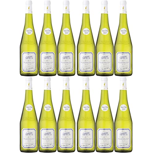 Clos de la Fontaine Muscadet Sèvre et Maine Sur Lie Weißwein vegan trocken AOC Frankreich I Visando Paket (12 Flaschen) von Domaine de la Foliette